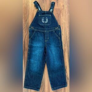 Toddler/Kid Wrangler Hand-Stitched Horseshoe Overalls for Boys and Girls